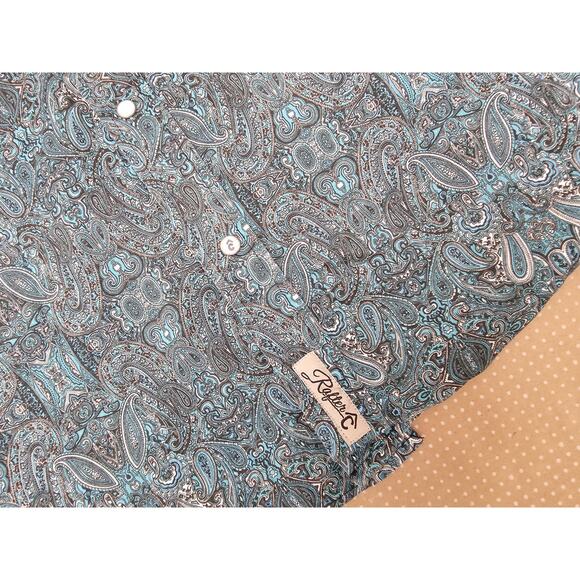 Rafter C Cowboy Collection Pro Flex 45 Performance Medium Green Paisley Shirt - Picture 8 of 16